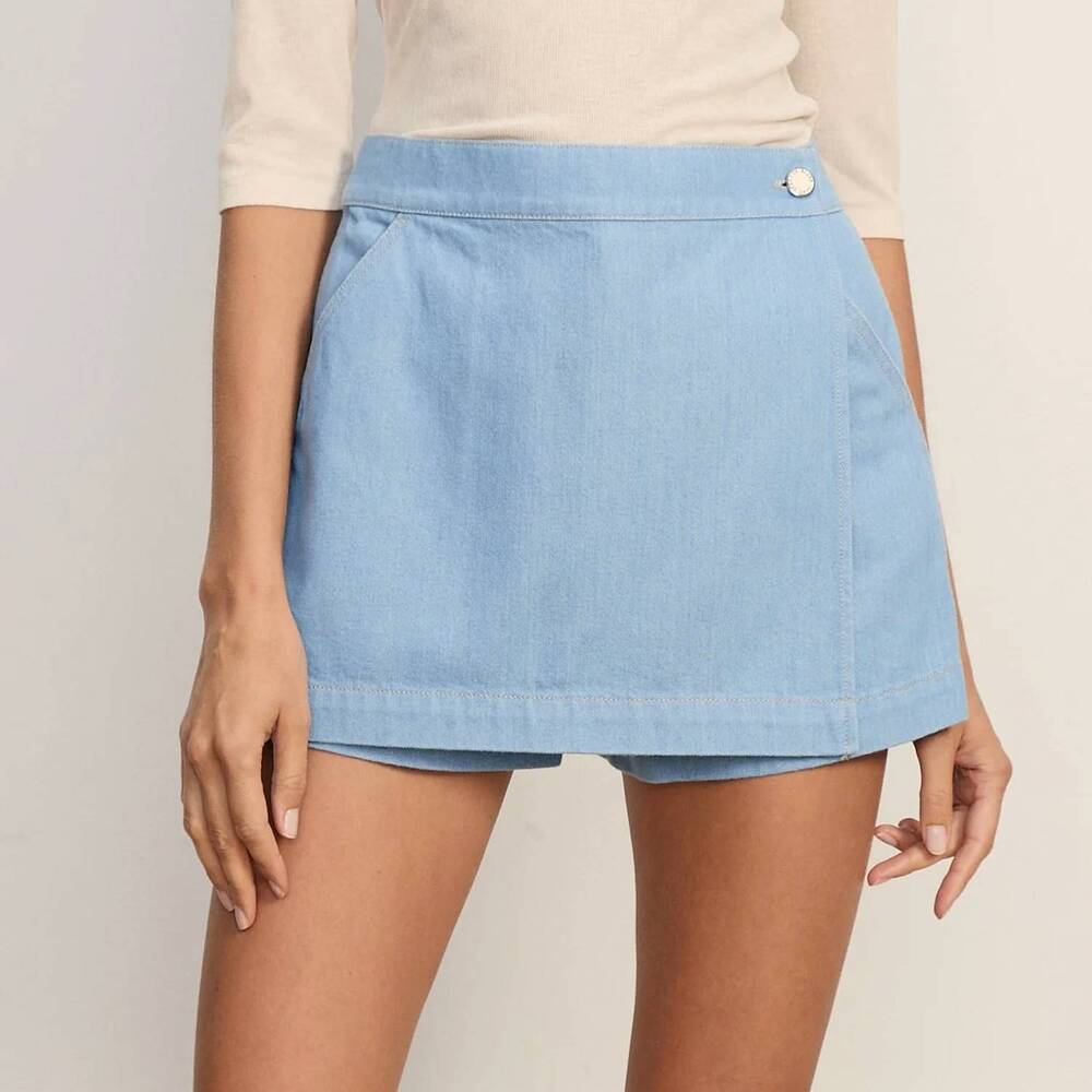 NEW VERONICA BEARD phineas high rise skort in blue